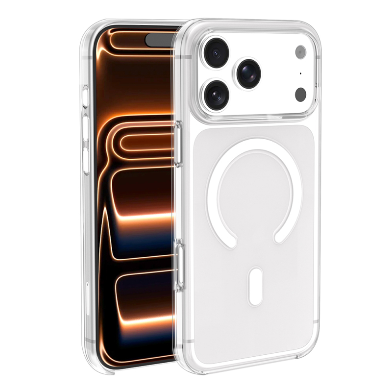 Apple iPhone 17 Pro Case IC Chip Zore Wireless Charging Transparent Original Cover - 2