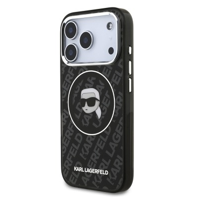 Apple iPhone 17 Pro Case Karl Lagerfeld Original Licensed IML Printed KL Heads Cover - 3
