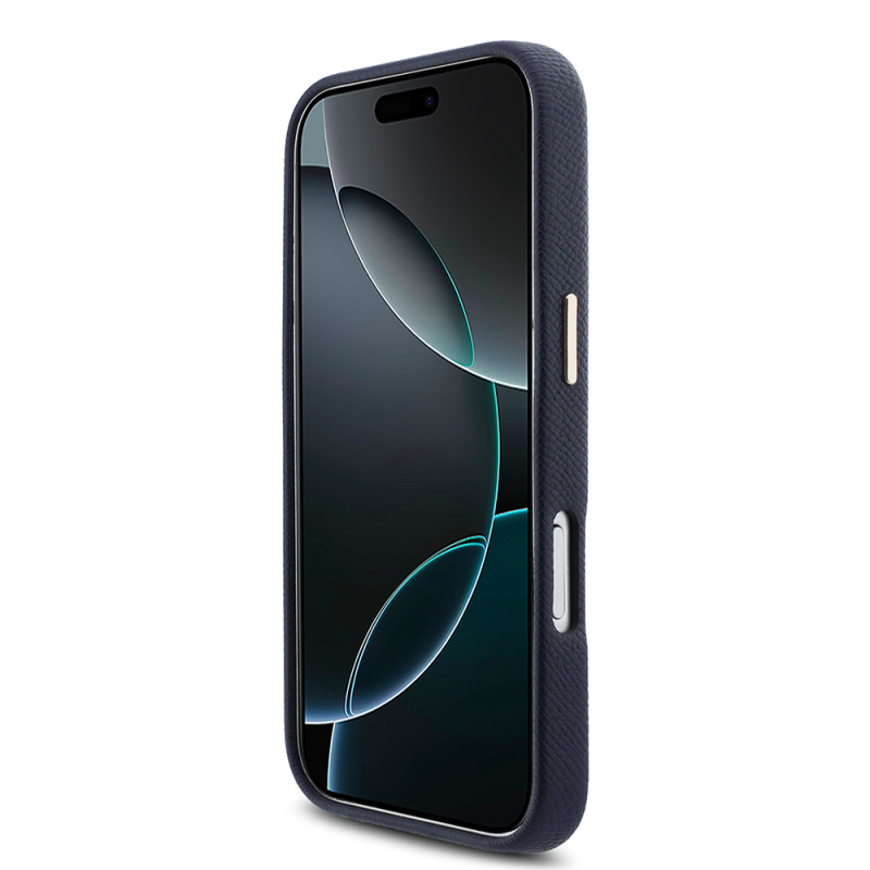 Apple iPhone 17 Pro Case Karl Lagerfeld Original Licensed M-safe Charging Enabled Gold Camera Frame KHEAD Metal Logo PU Leather Cover - 12