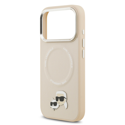 Apple iPhone 17 Pro Case Karl Lagerfeld Original Licensed M-Safe Charging Feature Metal Camera and Button Design K&C PU Leather Cover - 9