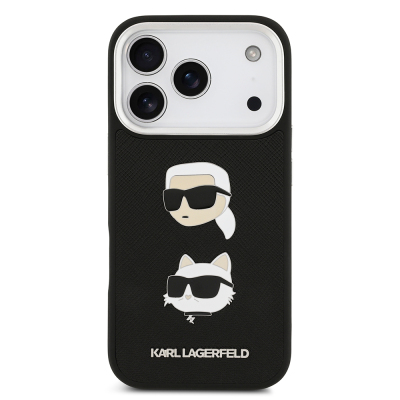 Apple iPhone 17 Pro Case Karl Lagerfeld Original Licensed Metal Logo K&C Heads Pin Cover - 11