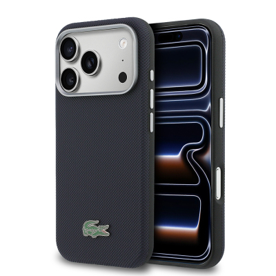 Apple iPhone 17 Pro Case, Lacoste Original Licensed, M-Safe Charging Enabled, PVC Semi-Pique Patterned Back, Iconic Crocodile Weave Logo Cover - 2