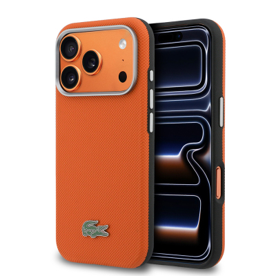 Apple iPhone 17 Pro Case, Lacoste Original Licensed, M-Safe Charging Enabled, PVC Semi-Pique Patterned Back, Iconic Crocodile Weave Logo Cover - 1