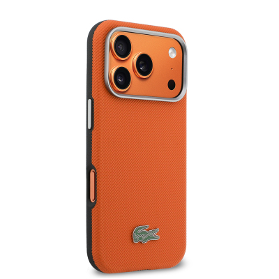 Apple iPhone 17 Pro Case, Lacoste Original Licensed, M-Safe Charging Enabled, PVC Semi-Pique Patterned Back, Iconic Crocodile Weave Logo Cover - 5