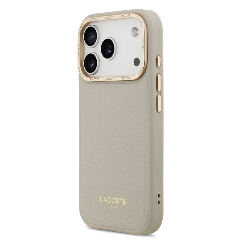 Apple iPhone 17 Pro Case Lacoste Original Licensed M-safe Charging Feature Champs Elysees PU Leather Design Cover - 4