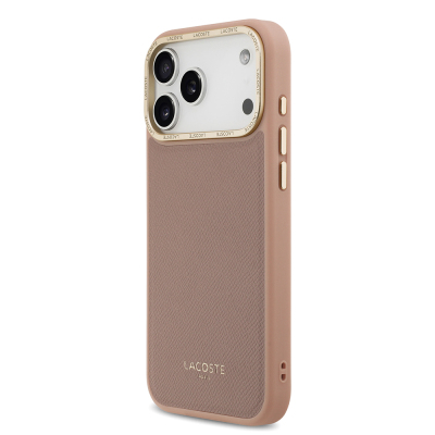 Apple iPhone 17 Pro Case Lacoste Original Licensed M-safe Charging Feature Champs Elysees PU Leather Design Cover - 19