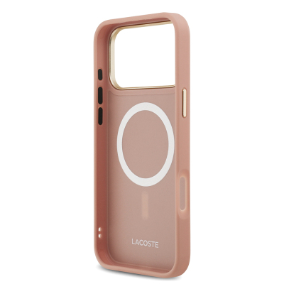 Apple iPhone 17 Pro Case Lacoste Original Licensed M-safe Charging Feature Champs Elysees PU Leather Design Cover - 24