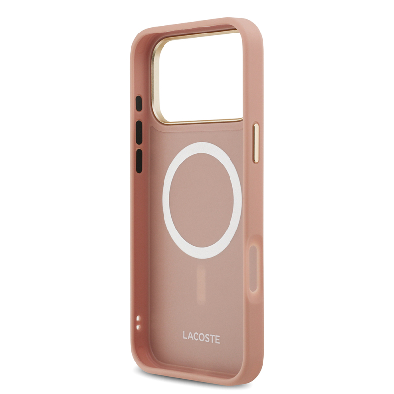 Apple iPhone 17 Pro Case Lacoste Original Licensed M-safe Charging Feature Champs Elysees PU Leather Design Cover - 24