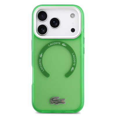 Apple iPhone 17 Pro Case Lacoste Original Licensed M-Safe Charging Feature Iconic Crocodile Logo Frosted Cover - 6