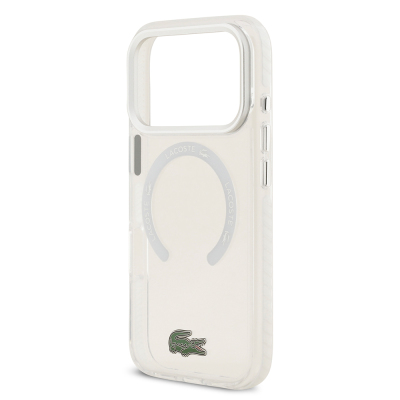Apple iPhone 17 Pro Case Lacoste Original Licensed M-Safe Charging Feature Iconic Crocodile Logo Frosted Cover - 15
