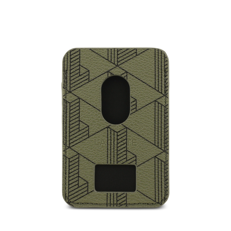 Apple iPhone 17 Pro Case Lacoste Original Licensed M-Safe Charging Function PU Leather Design Card Holder Mixed Monogram Pattern Cover - 22