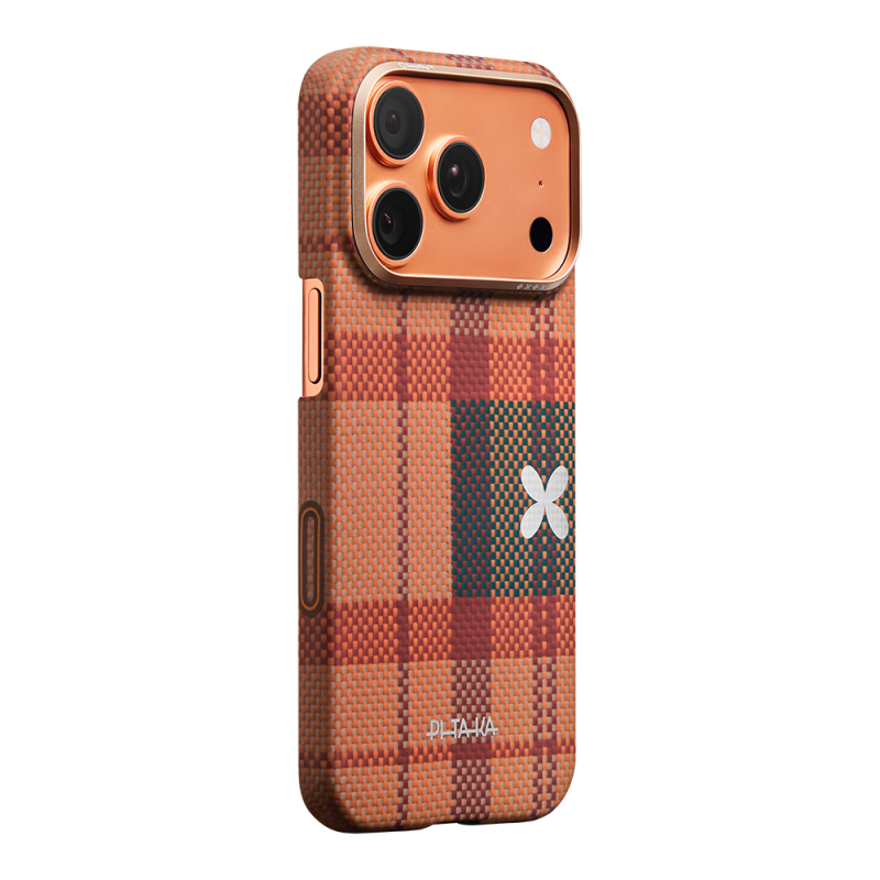 Apple iPhone 17 Pro Case M-safe Charging Enabled Aramid Fiber Pitaka Flora in Grid Series Cover - 3