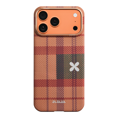 Apple iPhone 17 Pro Case M-safe Charging Enabled Aramid Fiber Pitaka Flora in Grid Series Cover - 5