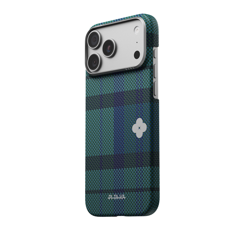 Apple iPhone 17 Pro Case M-safe Charging Enabled Aramid Fiber Pitaka Flora in Grid Series Cover - 9