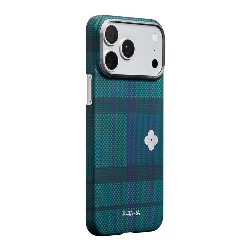 Apple iPhone 17 Pro Case M-safe Charging Enabled Aramid Fiber Pitaka Flora in Grid Series Cover - 8