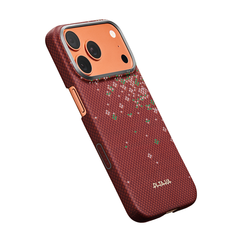 Apple iPhone 17 Pro Case M-safe Charging Enabled Aramid Fiber Pitaka Sakura Hours Series Cover - 17