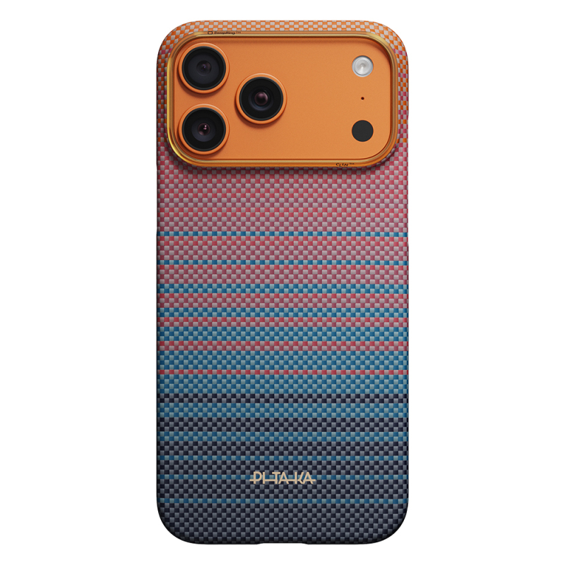 Apple iPhone 17 Pro Case M-safe Charging Enabled Aramid Fiber Pitaka Sunset 2.0 California Dream Series Cover - 25