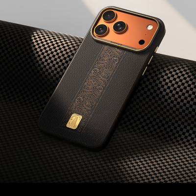 Apple iPhone 17 Pro Case M-safe Charging Enabled Raptic Aramid Dual Rise Series 24K Gold Plated Cover - 12