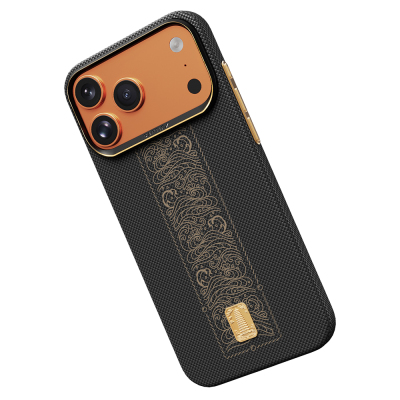 Apple iPhone 17 Pro Case M-safe Charging Enabled Raptic Aramid Skin Rise Series 24K Gold Plated Cover - 8