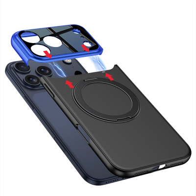 Apple iPhone 17 Pro Case M-safe Charging Feature 360 Degree Stand Double-Piece Zore Torino Cover - 6