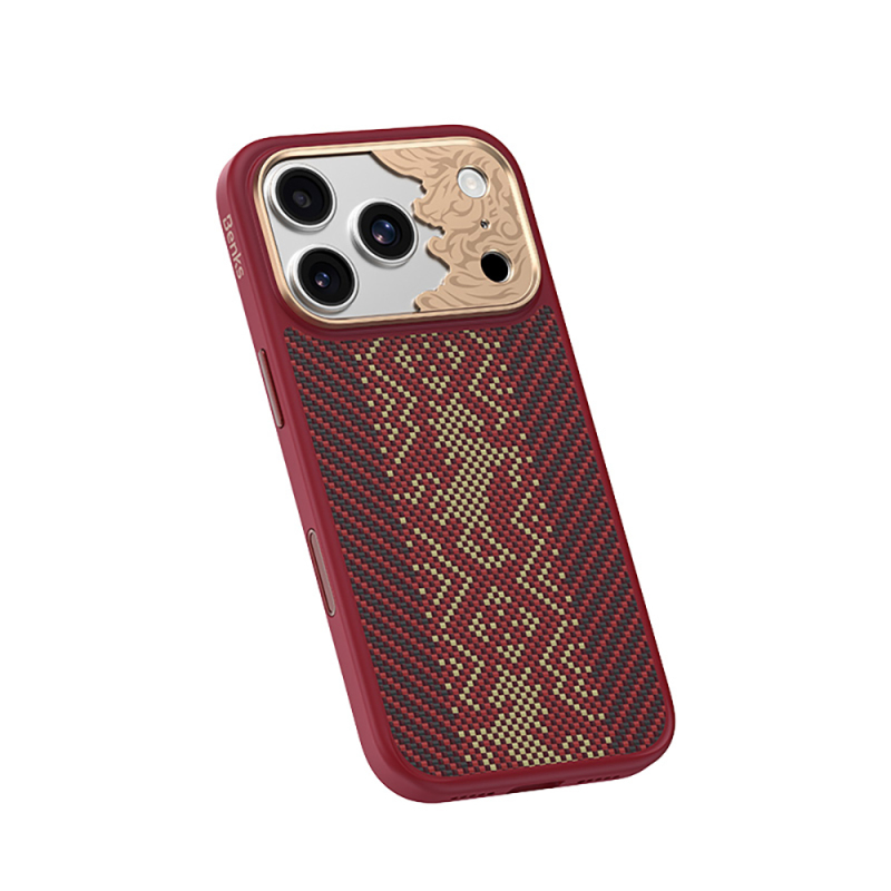 Apple iPhone 17 Pro Case M-safe Charging Feature Carbon Fiber Design Benks Knight ArmorPro Kevlar Cover - 2