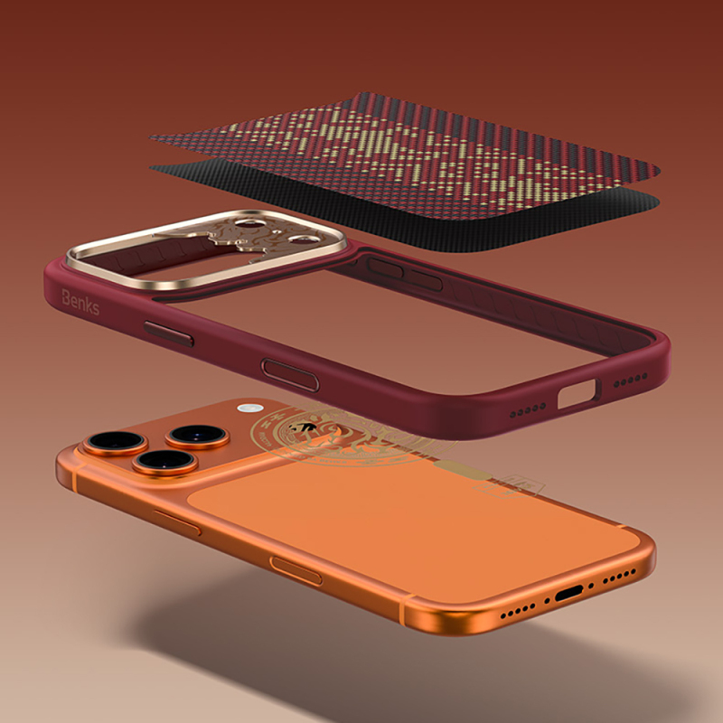 Apple iPhone 17 Pro Case M-safe Charging Feature Carbon Fiber Design Benks Knight ArmorPro Kevlar Cover - 11