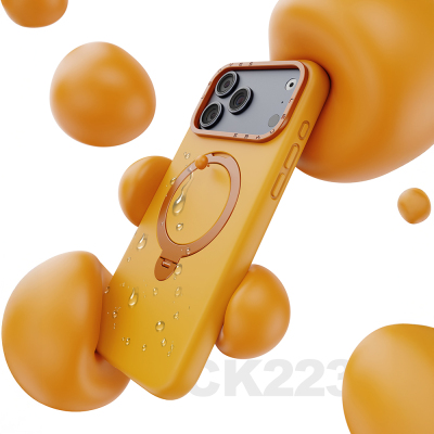 Apple iPhone 17 Pro Case M-safe Charging Feature Metal Stand Liquid Silicone Lenses CK223 Cover - 7