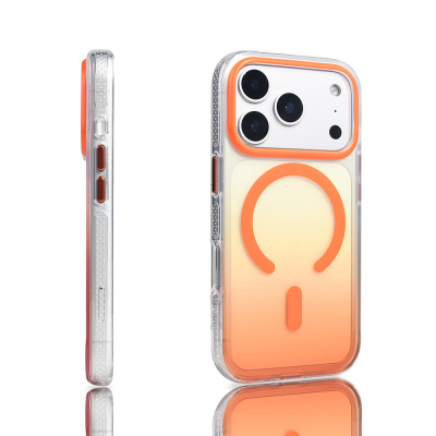 Apple iPhone 17 Pro Case M-safe Charging Feature Transparent Color Transition Zore Toros Cover - 13