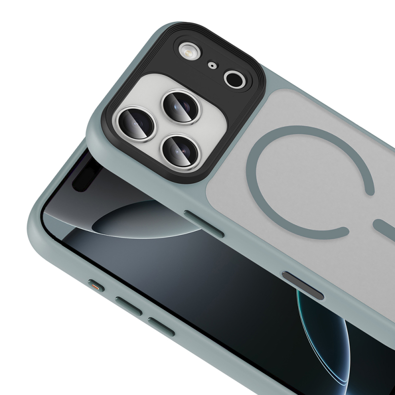 Apple iPhone 17 Pro Case Matte Back Surface Wireless Charging Feature Zore Flet M-safe Cover - 12