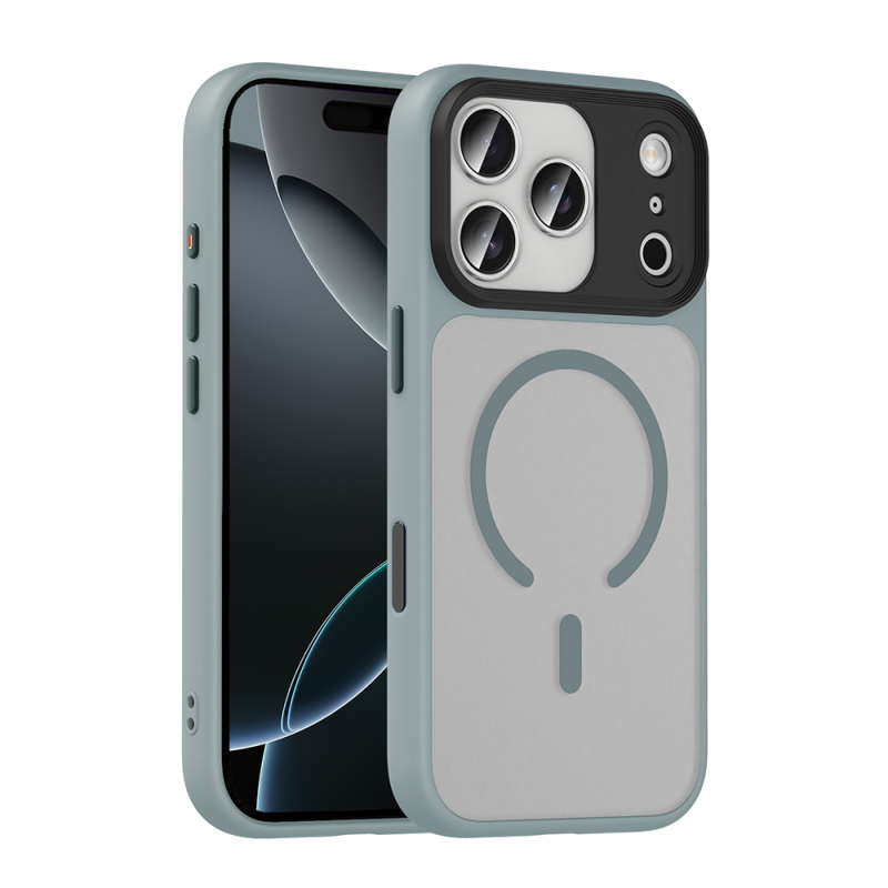 Apple iPhone 17 Pro Case Matte Back Surface Wireless Charging Feature Zore Flet M-safe Cover - 3