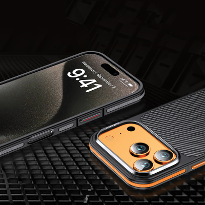 Apple iPhone 17 Pro Case Matte Transparent Carbon Fiber Look Wlons Marine Cover - 12