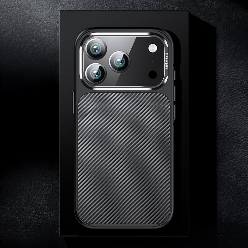 Apple iPhone 17 Pro Case Matte Transparent Carbon Fiber Look Wlons Marine Cover - 18