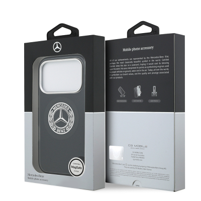 Apple iPhone 17 Pro Case Mercedes Benz Original Licensed M-Safe Charging Feature Dual Layer PC Nostalgic Star Design Cover - 31