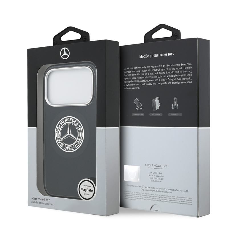 Apple iPhone 17 Pro Case Mercedes Benz Original Licensed M-Safe Charging Feature Dual Layer PC Nostalgic Star Design Cover - 31