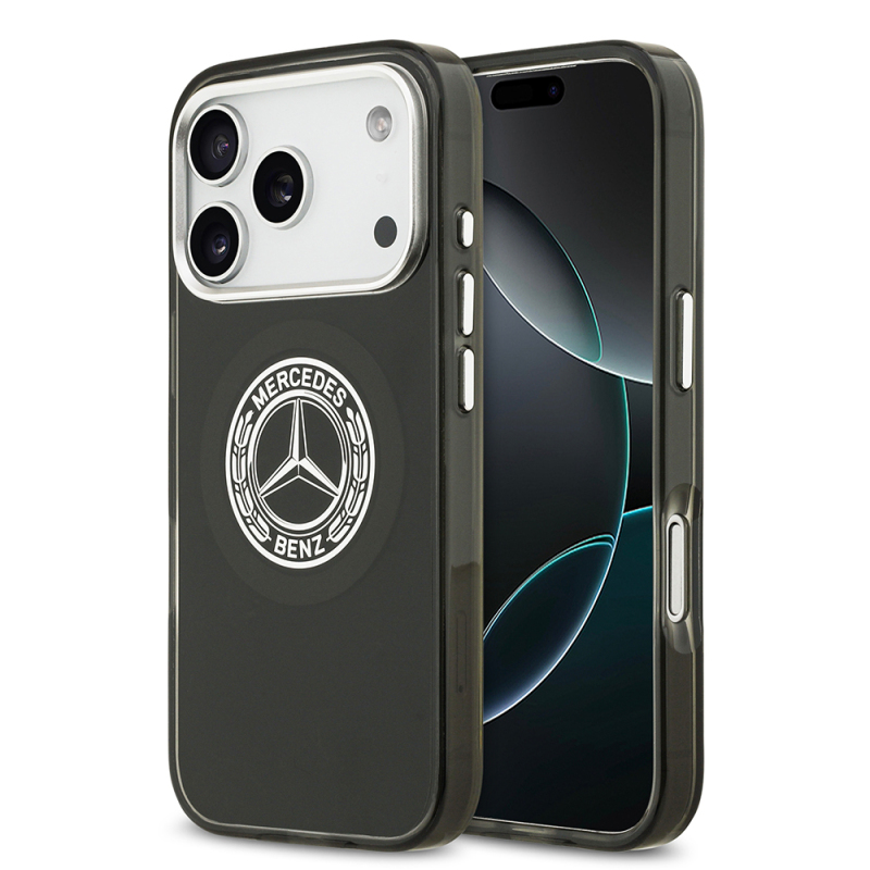 Apple iPhone 17 Pro Case Mercedes Benz Original Licensed M-Safe Charging Feature Dual Layer PC Nostalgic Star Design Cover - 3