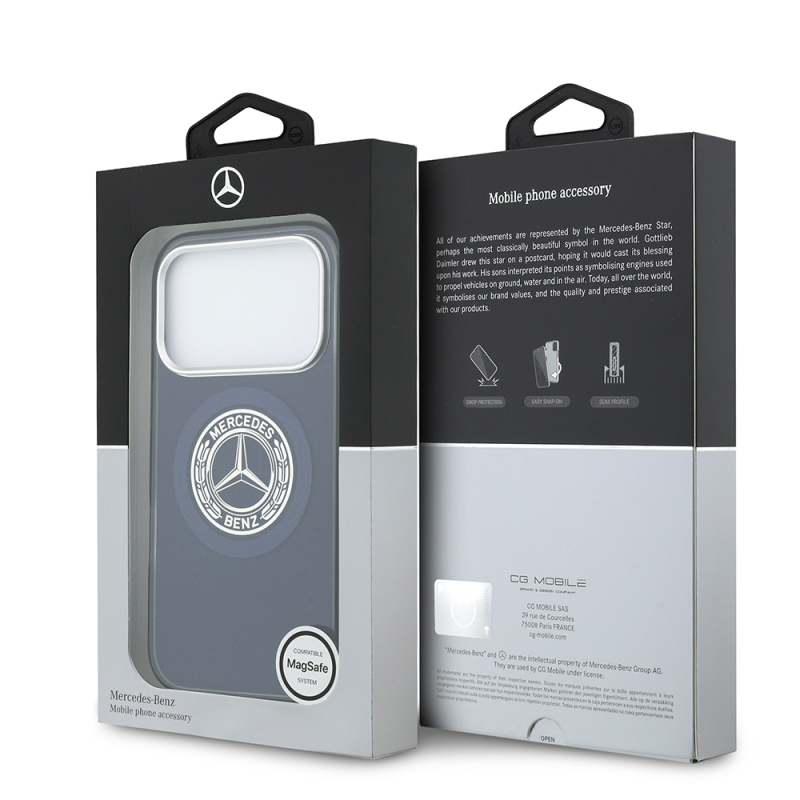 Apple iPhone 17 Pro Case Mercedes Benz Original Licensed M-Safe Charging Feature Dual Layer PC Nostalgic Star Design Cover - 33