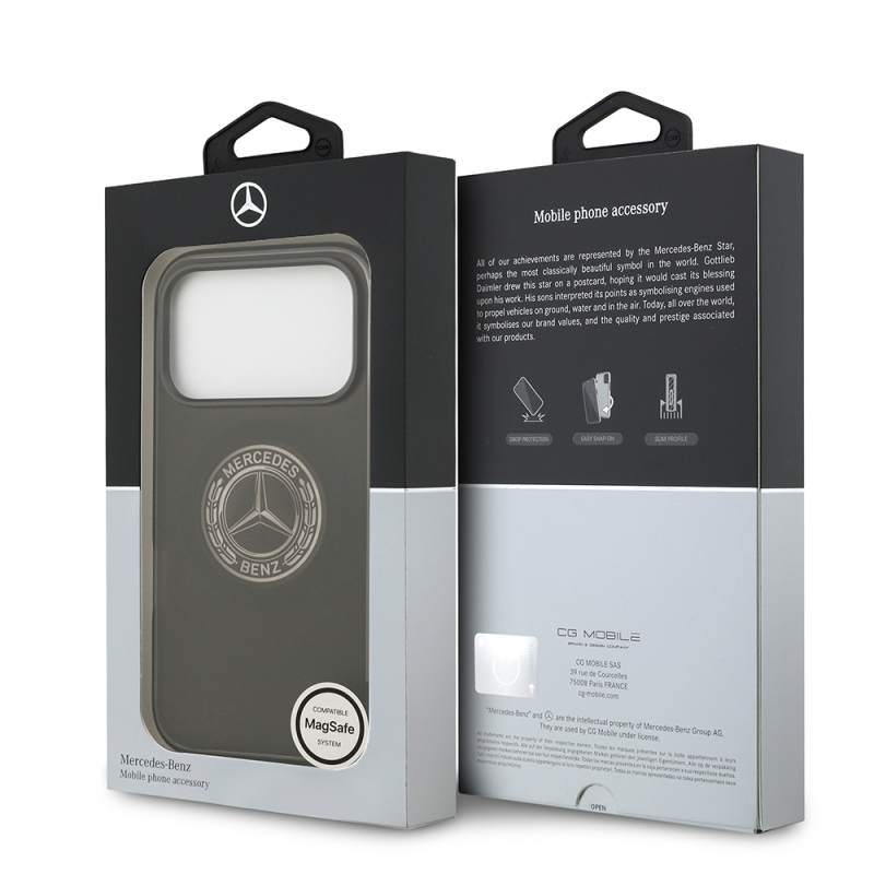 Apple iPhone 17 Pro Case Mercedes Benz Original Licensed M-Safe Charging Feature Frosted PC Nostalgic Star Design Cover - 16