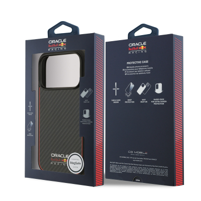 Apple iPhone 17 Pro Case Redbull Original Licensed M-safe Charging Enabled Carbon Fiber Cover with Glowing Logo - 9