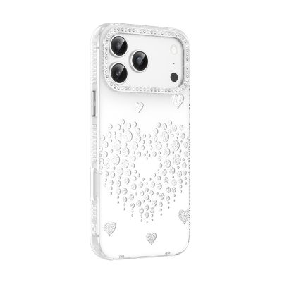 Apple iPhone 17 Pro Case Rhinestone Embellishment Zore Rivas Hard PC Cover - 9