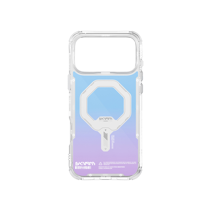 Apple iPhone 17 Pro Case Skinarma M-Safe Charging Feature IML Printed Holographic MYST Cover - 5