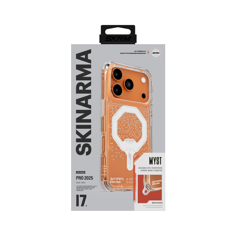 Apple iPhone 17 Pro Case Skinarma M-Safe Charging Feature IML Printed Holographic MYST Cover - 9