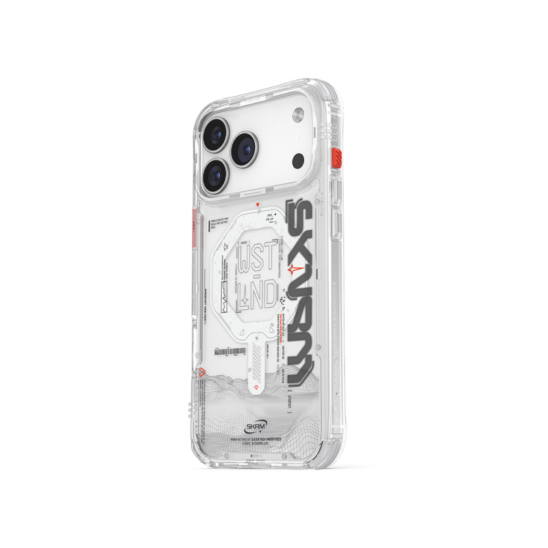 Apple iPhone 17 Pro Case Skinarma M-safe Charging Feature Sonix Cover with Text Pattern and Airbag Design - 5
