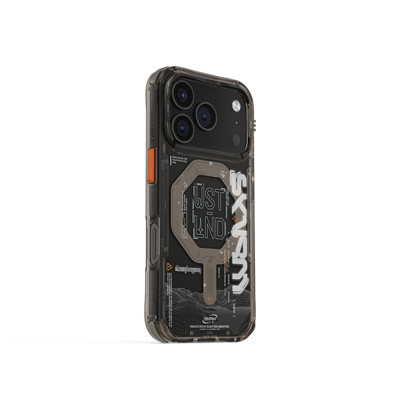 Apple iPhone 17 Pro Case Skinarma M-safe Charging Feature Sonix Cover with Text Pattern and Airbag Design - 7