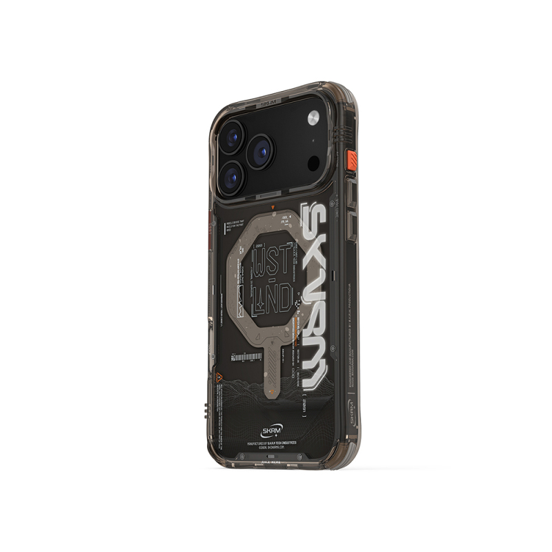 Apple iPhone 17 Pro Case Skinarma M-safe Charging Feature Sonix Cover with Text Pattern and Airbag Design - 9