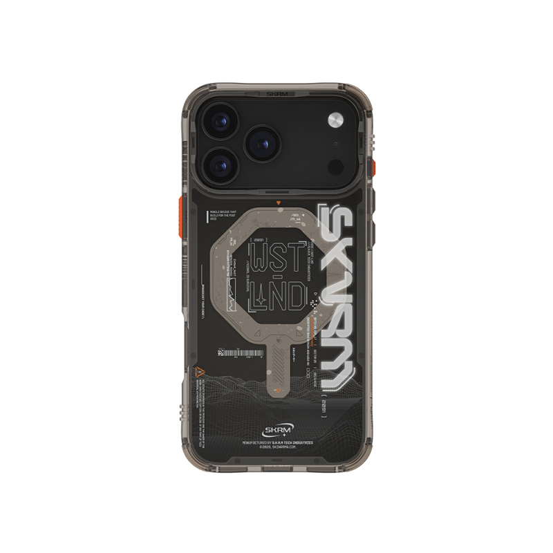 Apple iPhone 17 Pro Case Skinarma M-safe Charging Feature Sonix Cover with Text Pattern and Airbag Design - 3
