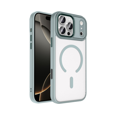 Apple iPhone 17 Pro Case Wireless Charging Zore Chrome M-safe Silicone Cover - 6