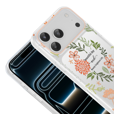 Apple iPhone 17 Pro Case with Camera Protector, Patterned Zore Clip Cover - 12