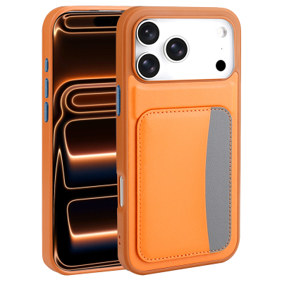 Apple iPhone 17 Pro Case with Card Holder Zore X-Card Silicone Cover - 10