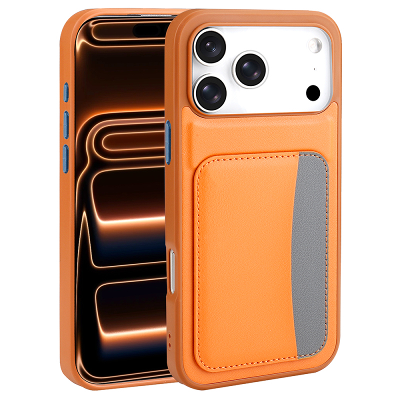 Apple iPhone 17 Pro Case with Card Holder Zore X-Card Silicone Cover - 10