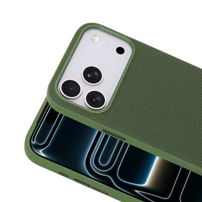 Apple iPhone 17 Pro Case with M-Safe Charging Feature, Fabric Design, Zore Miami Hard PC Cover - 15